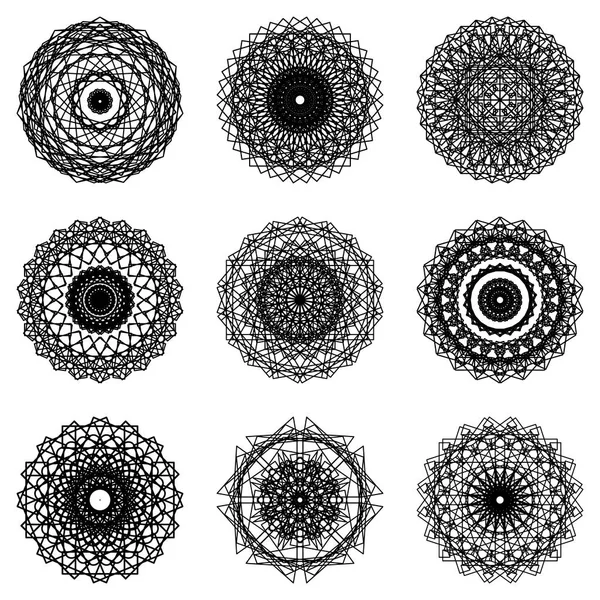 Formas geométricas abstractas, fractal ondulado futurista de estrella y c — Vector de stock