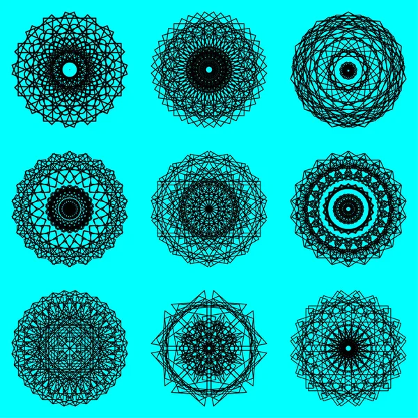 Formas geométricas abstratas, fractal ondulado futurista de estrela e c — Vetor de Stock