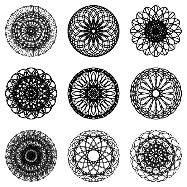 Formes géométriques abstraites, fractale ondulée futuriste de l'étoile et c — Image vectorielle