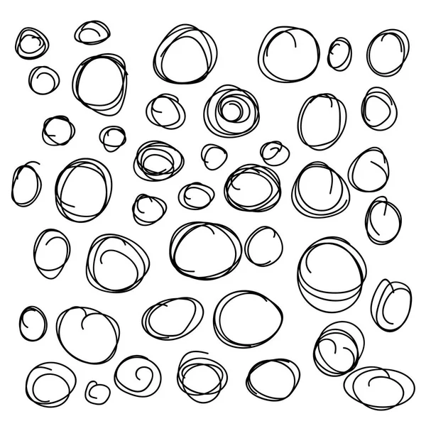 Cercles dessinés à la main, éléments de conception de logo vectoriel — Image vectorielle