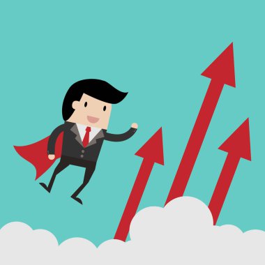 işletme finansı vektör. Başarılı işadamı kavramı, karikatür vektör çizim iş tasarımı için