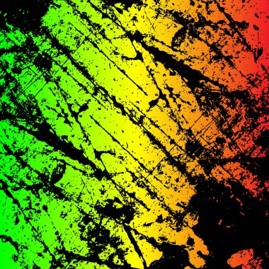Soyut grunge çizilmiş doku arka plan boyalı. Eps10 vektör çizim reggae renkler yeşil, sarı, kırmızı