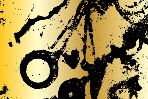 Textura de fondo grunge oro pintado arañado .vector ilustración para el diseño — Vector de stock