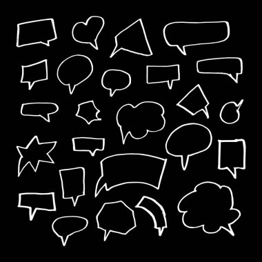 Vektör elle çizilmiş Doodle Stil kümesi konuşma balonları