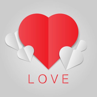 Kalp şekli vektör simge arka plan eps 10. Basit kırmızı Sevgililer işareti simgesi 