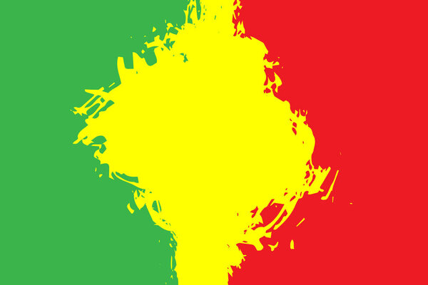 Abstract grunge painted scratched texture background. EPS10 векторная иллюстрация цвета регги зеленый, желтый, красный
