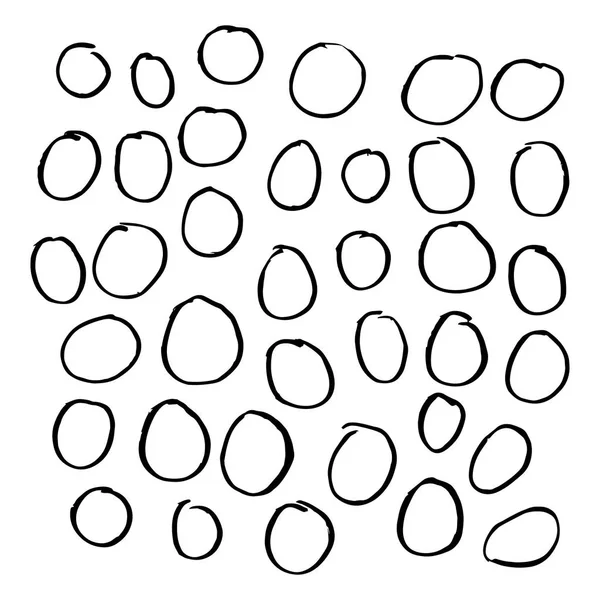 Hand getrokken cirkels, vector logo designelementen — Stockvector