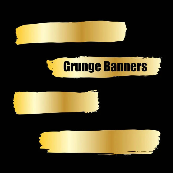 Modelo de vetor de ouro conjunto de banners grunge fundos abstratos para promoção — Vetor de Stock