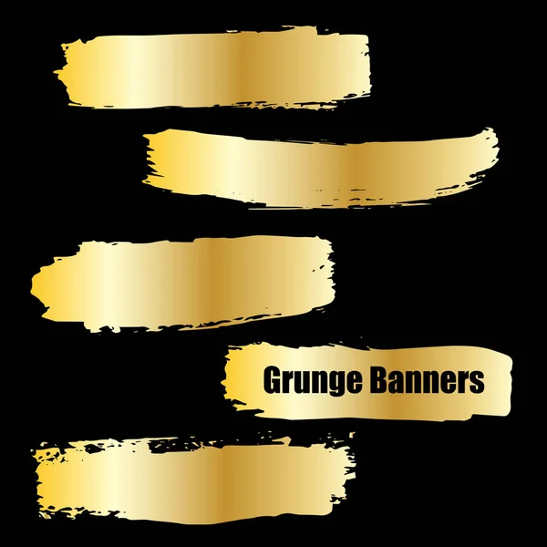 Modelo de vetor de ouro conjunto de banners grunge fundos abstratos para promoção — Vetor de Stock