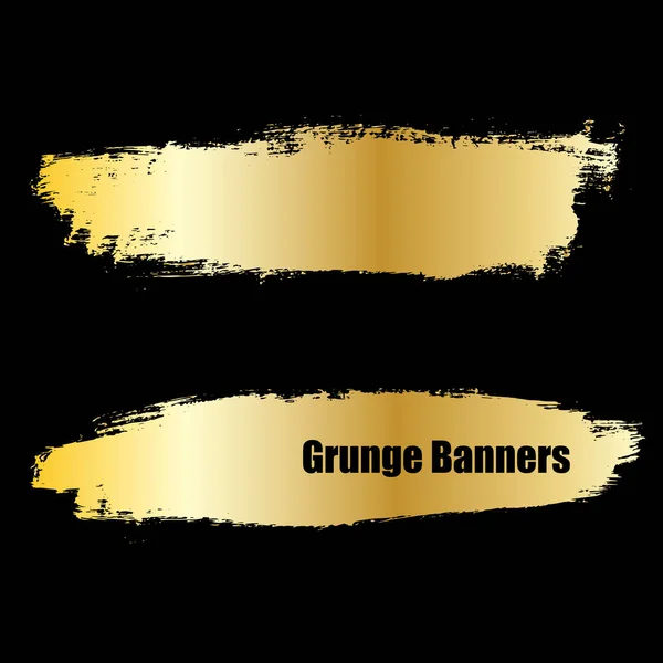 Gouden vector sjabloon verzameling van grunge banners abstracte achtergronden voor promotie — Stockvector
