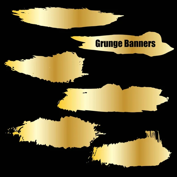 Modelo de vetor de ouro conjunto de banners grunge fundos abstratos para promoção — Vetor de Stock