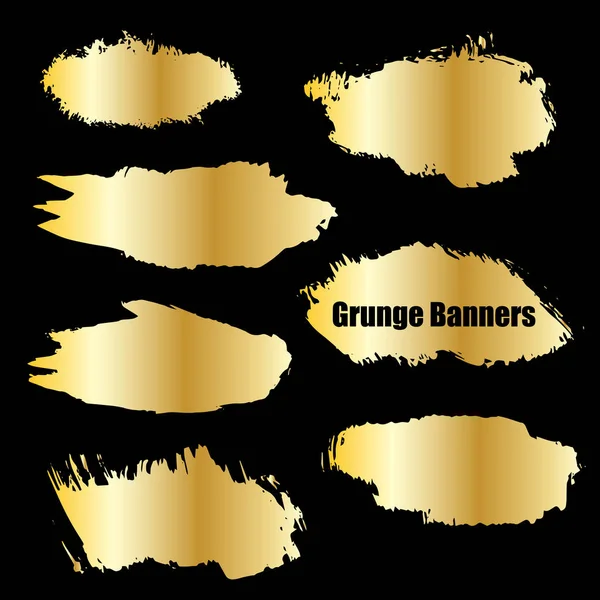 Modelo de vetor de ouro conjunto de banners grunge fundos abstratos para promoção — Vetor de Stock