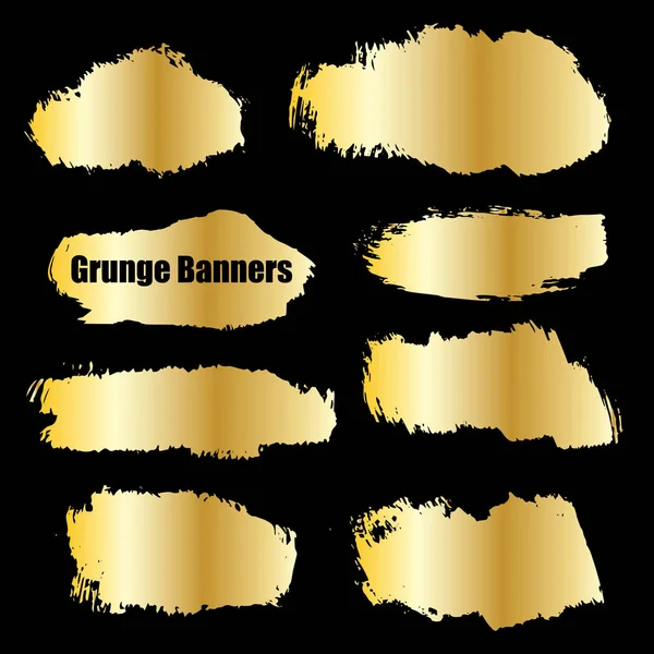 Zlaté vector šablony set grunge bannery abstraktní pozadí pro propagaci — Stockový vektor
