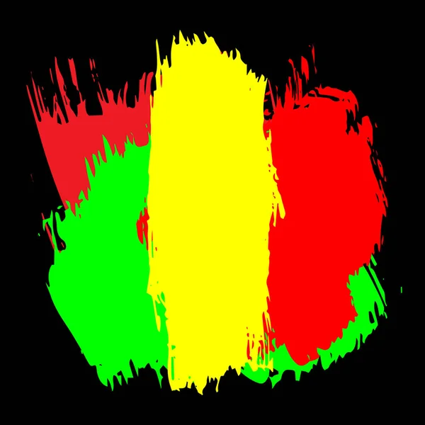 Abstrakte Grunge gemalte zerkratzte Textur Hintergrund. eps10 Vektor Illustration Reggae-Farben grün, gelb, rot — Stockvektor
