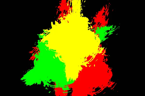 Grunge abstrait peint fond de texture rayé. Illustration vectorielle EPS10 couleurs reggae vert, jaune, rouge — Image vectorielle