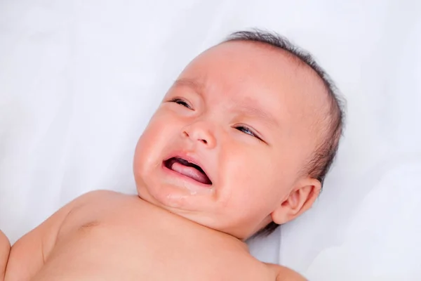 Portrait of adorable baby boy cry asia thailand — Stock Photo, Image
