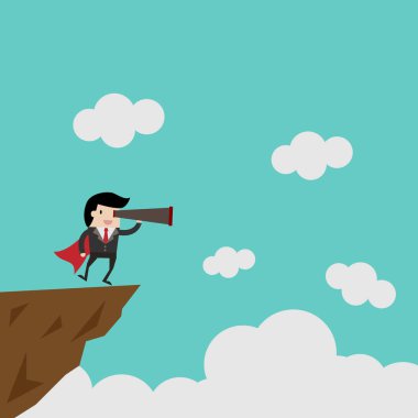 işletme finansı vektör. Başarılı işadamı kavramı, çizgi film . 