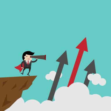 işletme finansı vektör. Başarılı işadamı kavramı, çizgi film. çizgi film vektör çizim iş tasarımı için