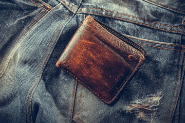 m-cüzdan ve filtre etkisi retro vintage tarzı ile jean