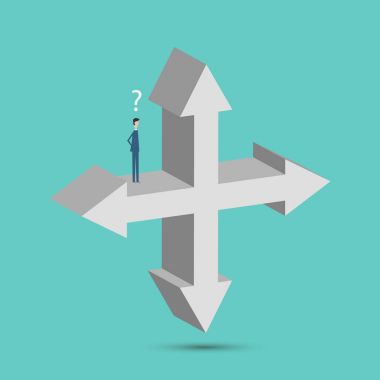 Minimalist stile. kavşak vektör iş finance.two işadamı Confused