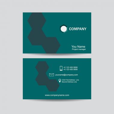 Modern yaratıcı ve temiz bir kartvizit şablonu. Düz tasarım
