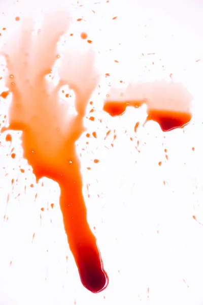 Macchie di sangue su uno sfondo bianco — Foto Stock