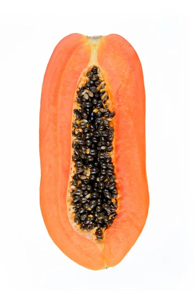 Mogen papaya isolerat på den vita bakgrunden. — Stockfoto