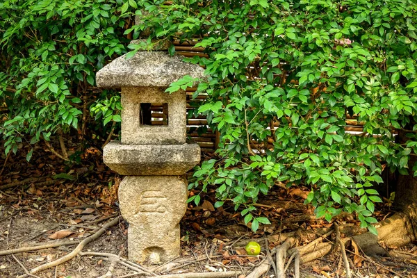 Деревья в японском стиле сада — стоковое фото