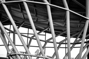 Mimari soyut satırlarda. modern mimari detay. Zarif çağdaş iç / kamu Binası parçası.