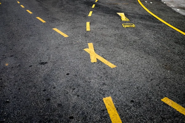 Achtergrond textuur lijn op asfaltweg — Stockfoto