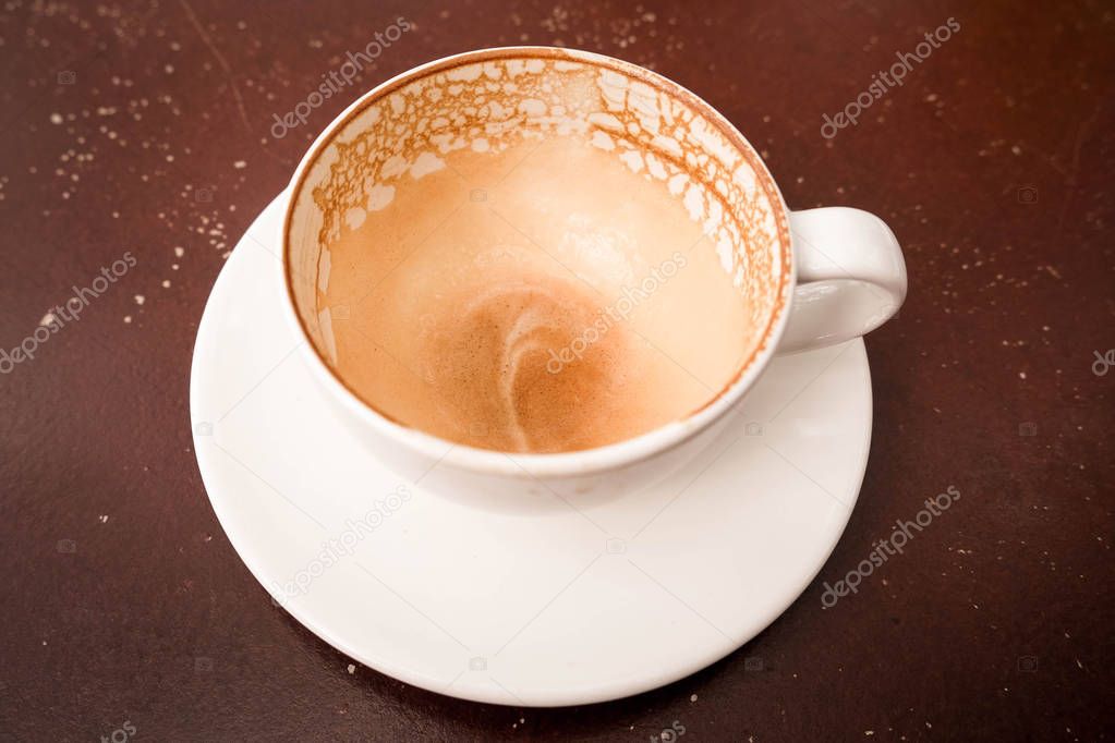  Cup of cappuccino Coffee finish drinking