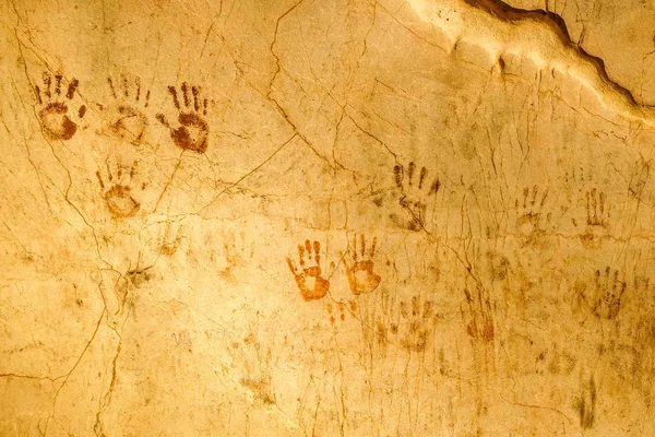 Handprints in the cave walls