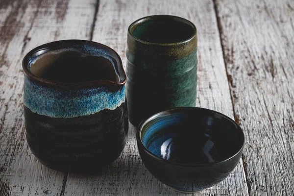 Çamurdan kalıp ve ısı ile filtre etkisi retro vintage tarzı ile yandı seramik kupa