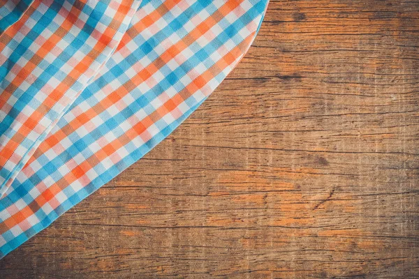 Background wooden table with a tablecloth  with filter effect retro vintage style — Stock Photo, Image