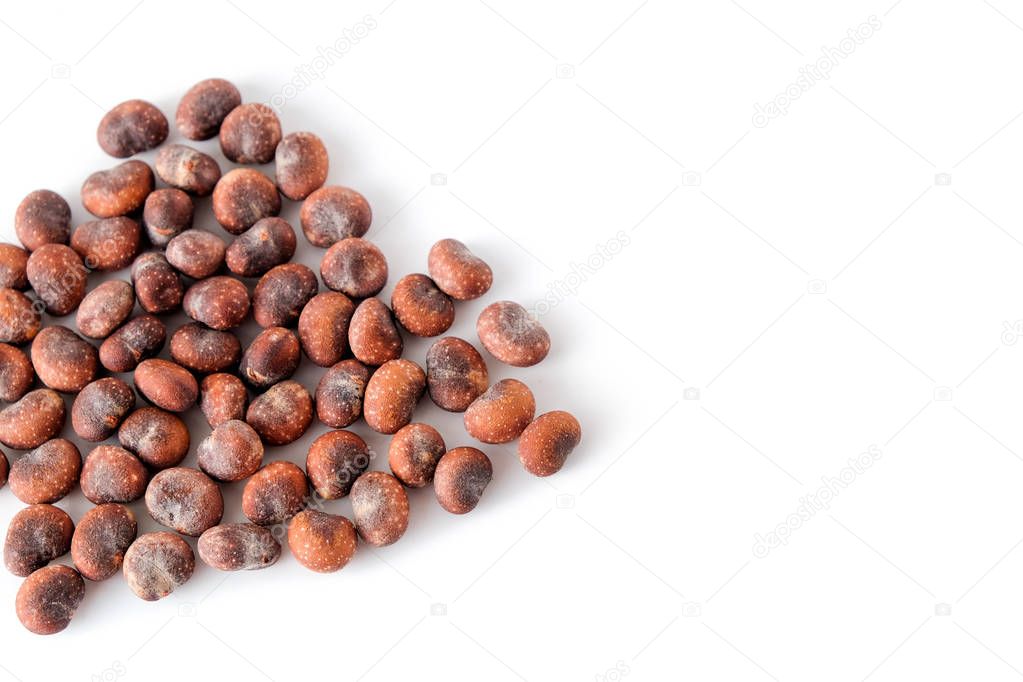 Baobab seeds isolated on white background