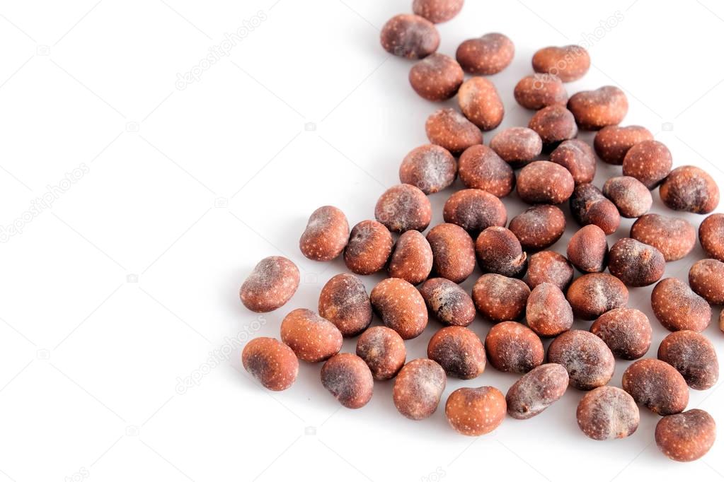 Baobab seeds isolated on white background