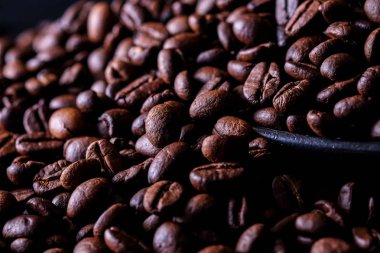 Filtre etkisi retro vintage ile popüler içecek kahve çekirdekleri