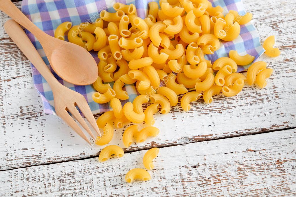 Italian food raw macaroni For cooking food made of flour