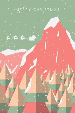 Minimalist tarzı Noel mutlu yıllar evlenmek kavramı vektör. Düz en az yatay şekil Eps10 