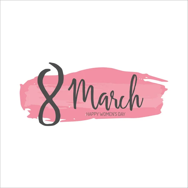 March 8 Happy women's day lettering greeting card. Vector illustration EPS10 — Stock Vector
