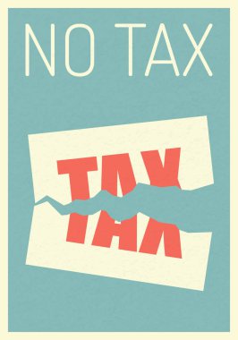 Retro poste. Minimalist stile. işletme finansı vektör. Vergi ile gözyaşı 