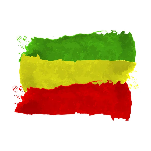 Abstracte grunge bekrast textuur achtergrond geschilderd. Eps10 vector illustratie reggae kleuren groen, geel, rood — Stockvector