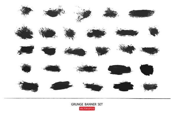 Set of hand drawn painted scratched vector Illustrations template of grunge banners abstract background brush texture for promotion sale. isolated on white — Stock Vector