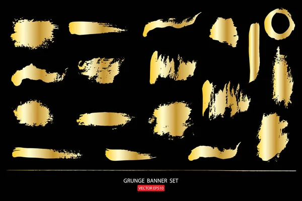 Grunge şablon kümesi altın vektör arka promotiongold vektör şablon kümesi grunge afiş arka için promosyon için afiş — Stok Vektör