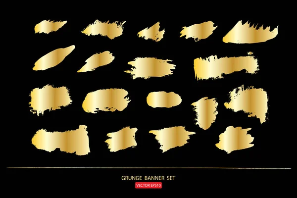 Gouden vector sjabloon verzameling van grunge banners abstracte achtergronden voor promotiongold vector sjabloon set grunge banners abstracte achtergronden voor promotie — Stockvector