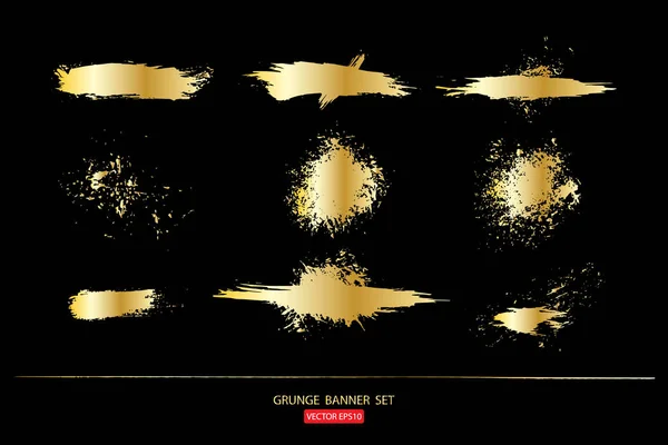 グランジのゴールド ベクトル テンプレート セット バナー振興グランジ バナー抽象的な背景の promotiongold ベクトル テンプレート セットの抽象的な背景 — ストックベクタ