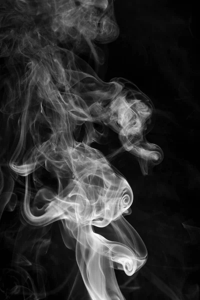 Abstract background smoke curves and wave on black background — Stock Photo, Image