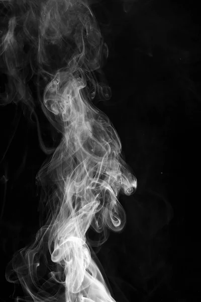 Astratto sfondo fumo curve e onda su sfondo nero — Foto Stock