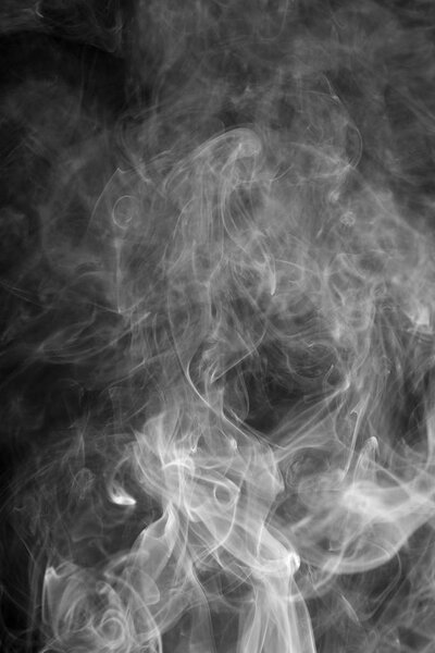 abstract background smoke curves and wave on black background  