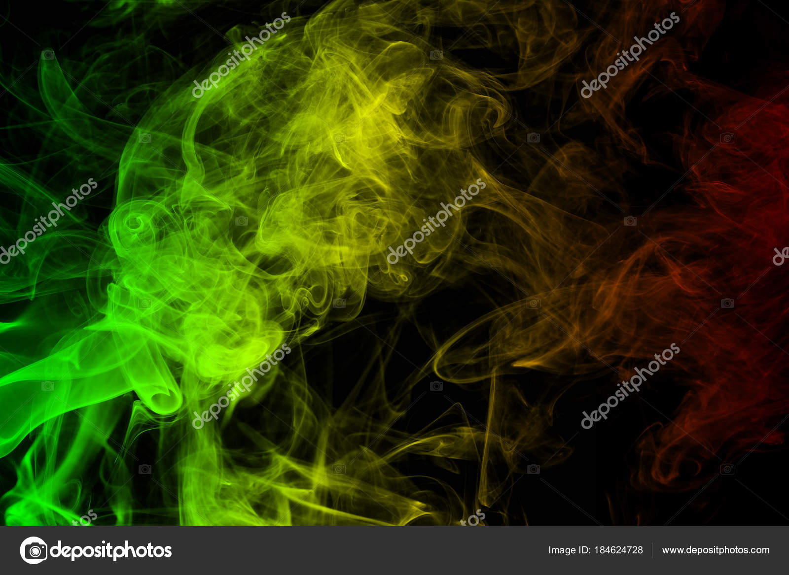 Courbes De Fumée Abstrait Et Vague Reggae Couleurs Vert